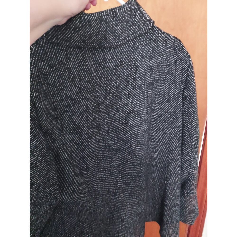 London Fog Women's XL Black/White Herringbone Wool Jacket Lined Pockets buttons - Picture 6 of 8
